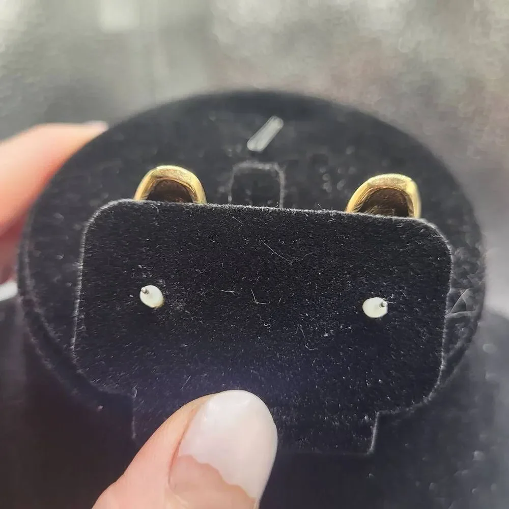 Vintage 80s Enamel Huggie Stud Earrings
